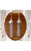 Boucles d'oreilles chaînes argent et coquillage