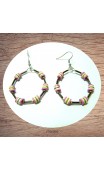 Maolia - Boucles d'oreilles créoles colorées Heishi